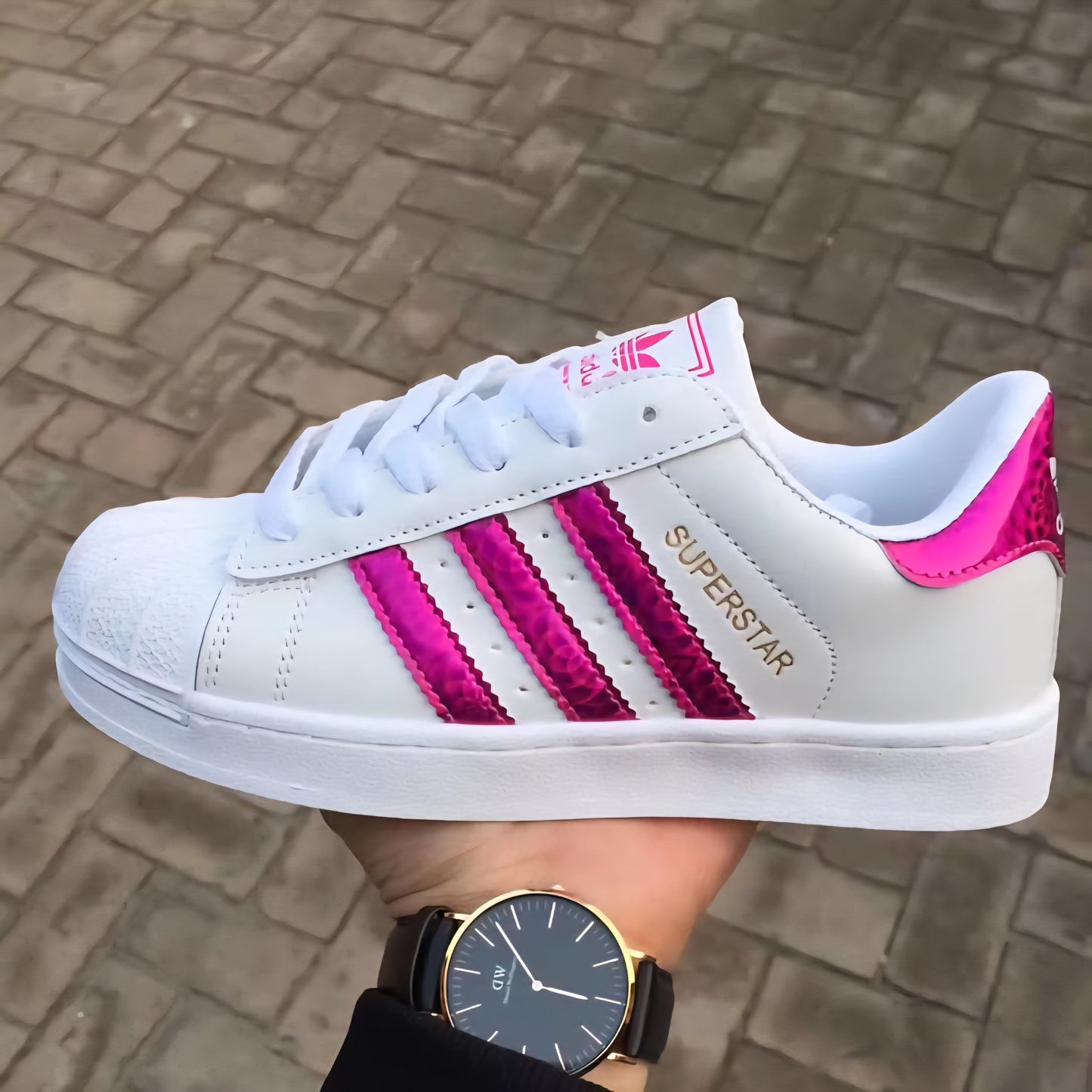 SUPERSTAR BRANCO FUXIA